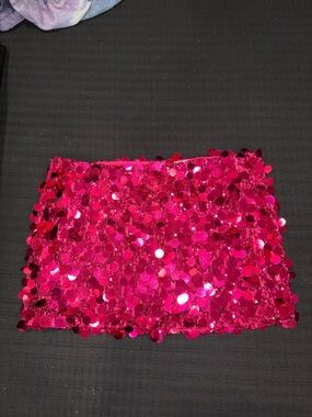 Fashion Nova Hot Pink Sequin Mini Skirt